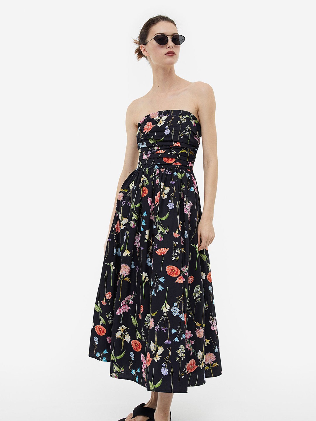 

H&M Women Bandeau Dress, Black