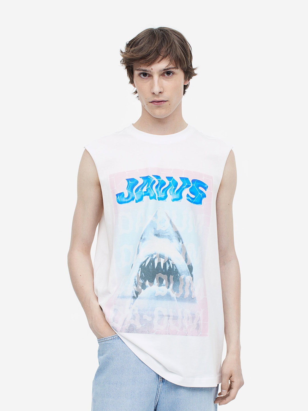 

H&M Printed Pure Cotton Vest Top, White