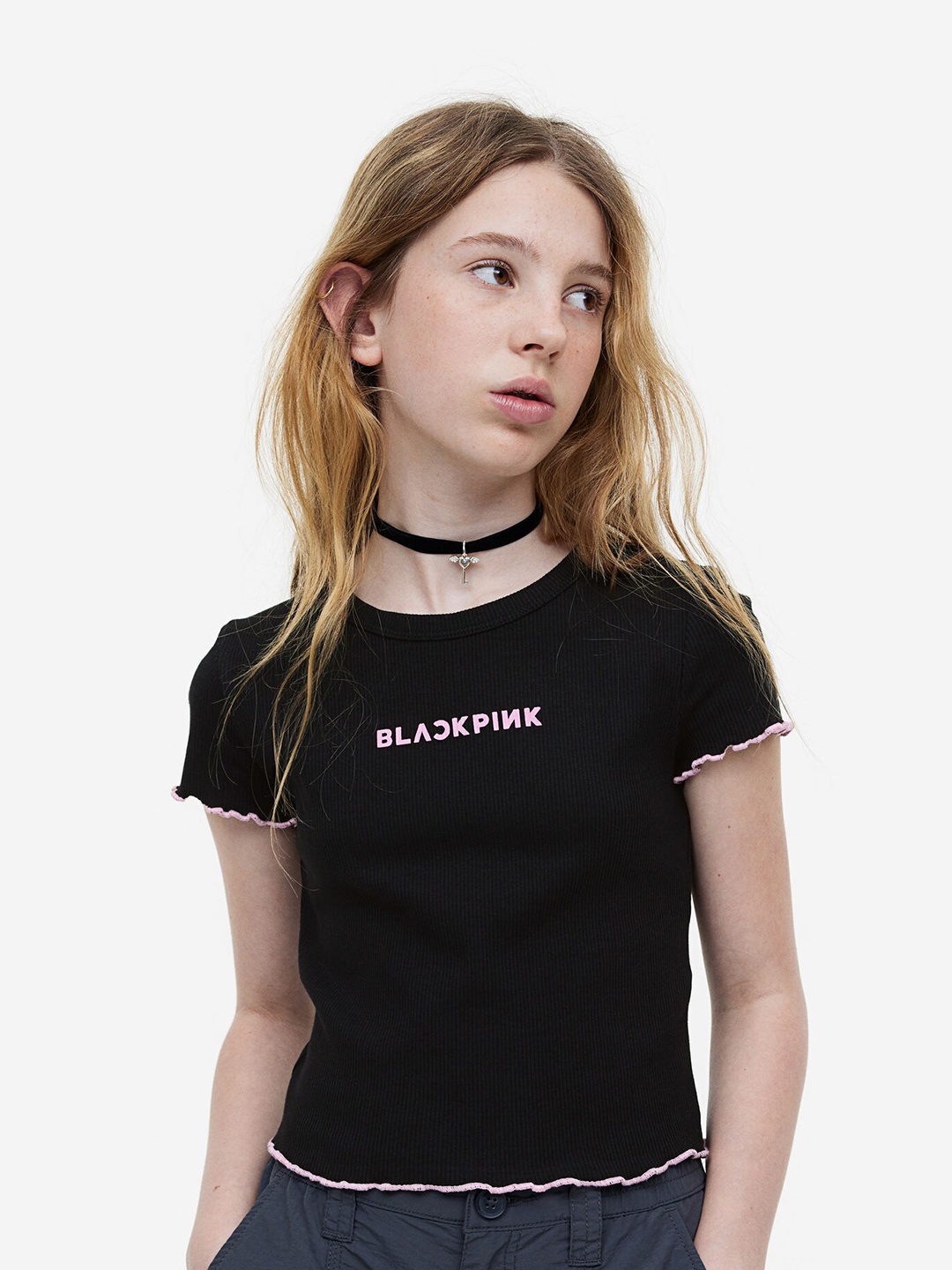 

H&M Girls Printed T-shirt, Black