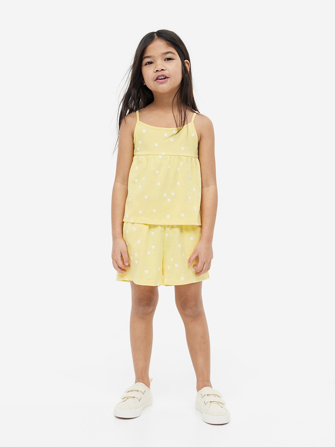 

H&M Girls Pure Cotton Strappy Top, Yellow