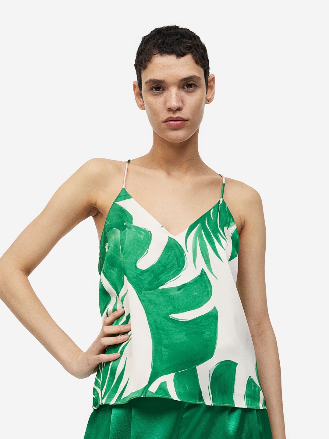 

H&M Satin Cami Top, Beige