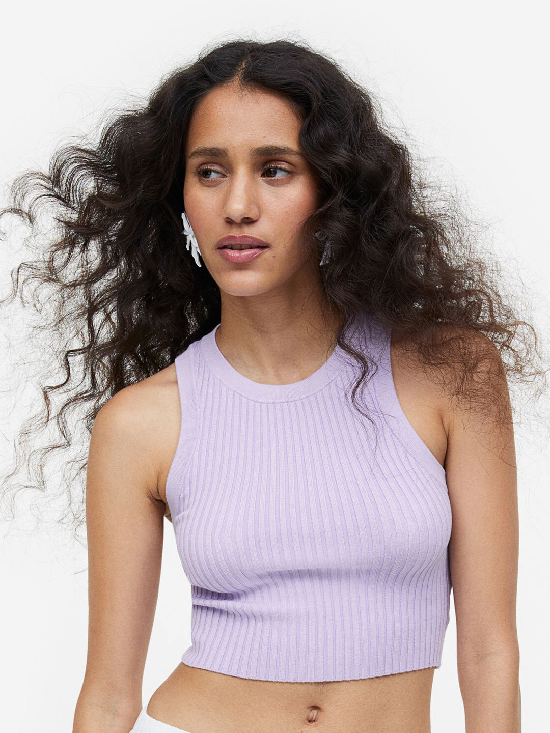 

H&M Rib-Knit Sweater Vest, Purple
