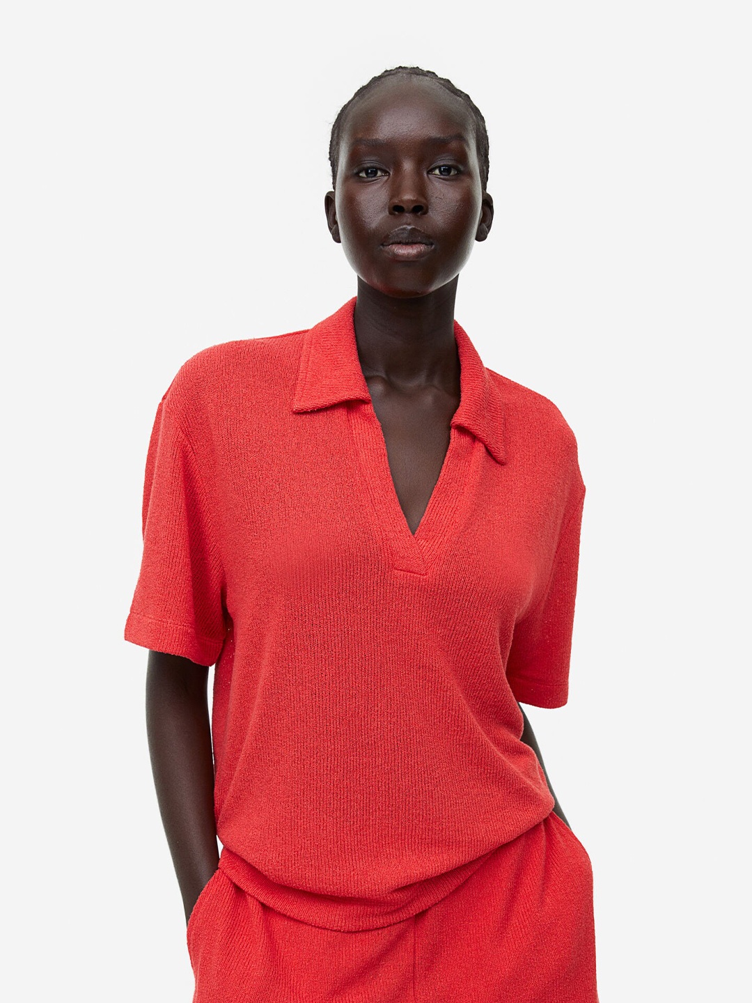 

H&M Collared Top, Red