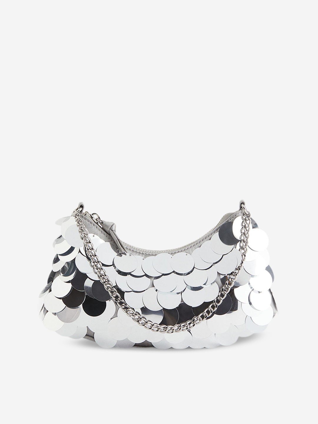 

H&M Sequined Shoulder Bag, Silver