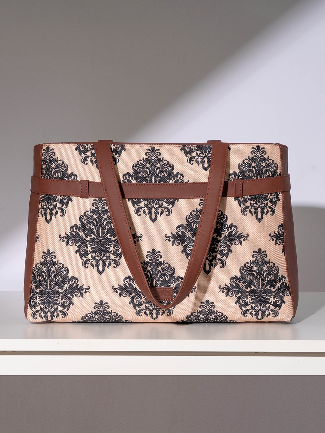 

ZOUK Floral Printed Bucket Sling Bag, Cream