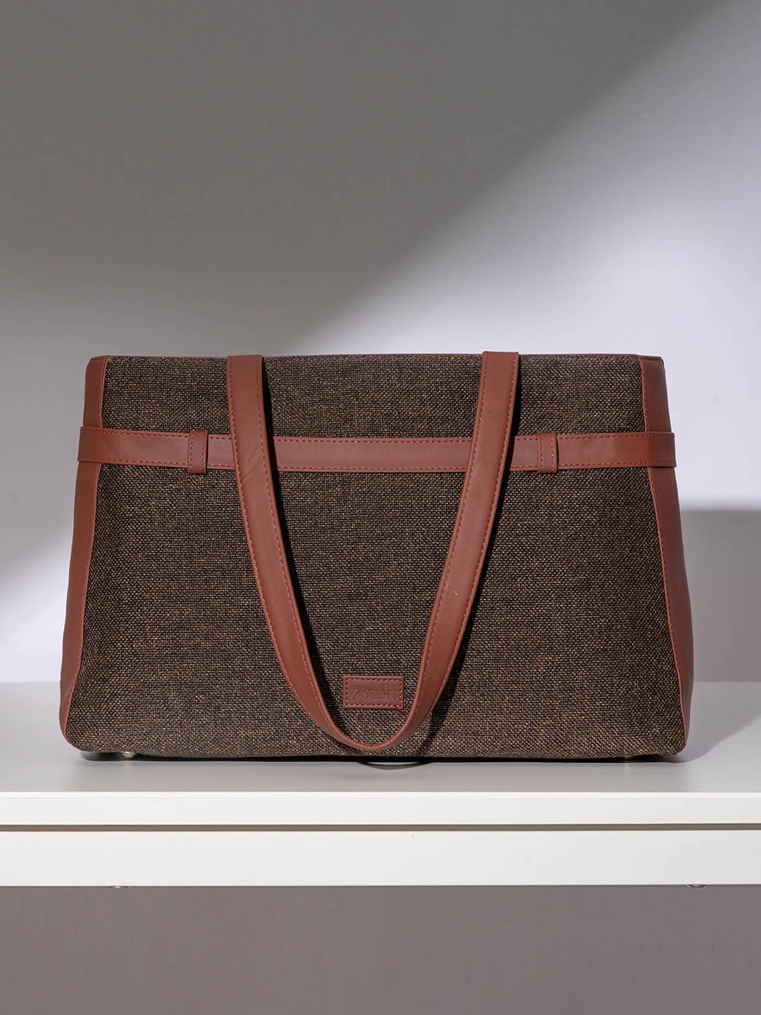 

ZOUK Structured Shoulder Bag, Brown