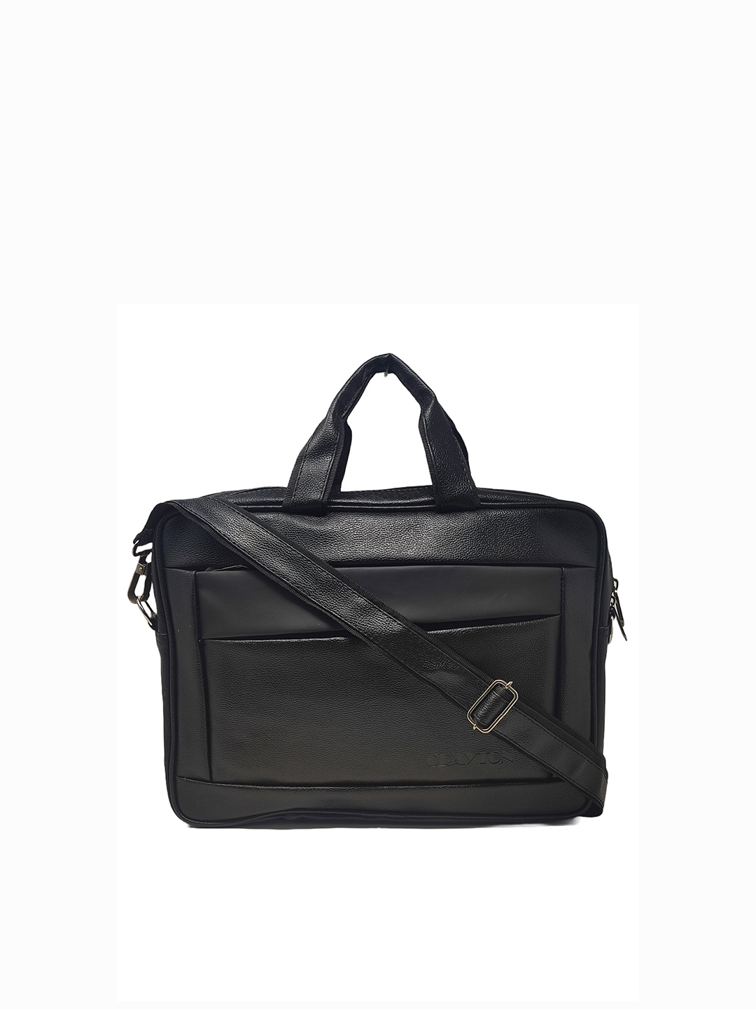 

CRAYTON Textured Laptop Bag, Black