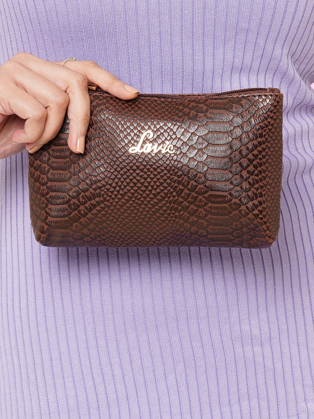 

Lavie Textured Travel Pouch, Brown