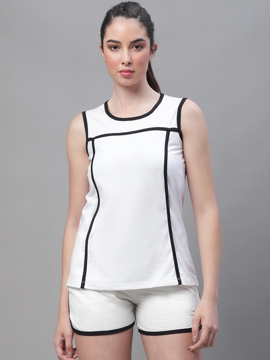 

Rute Pure Cotton Regular Fit T-Shirt With Shorts, White