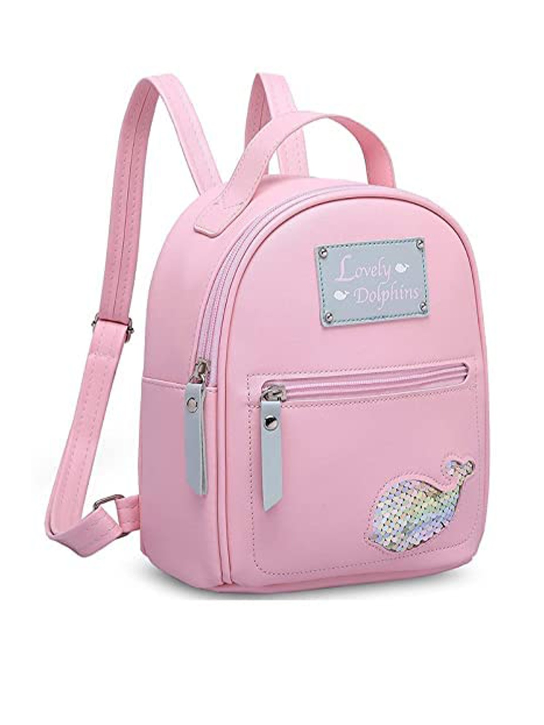 

DN Creation Women Brand Logo Backpack, Pink
