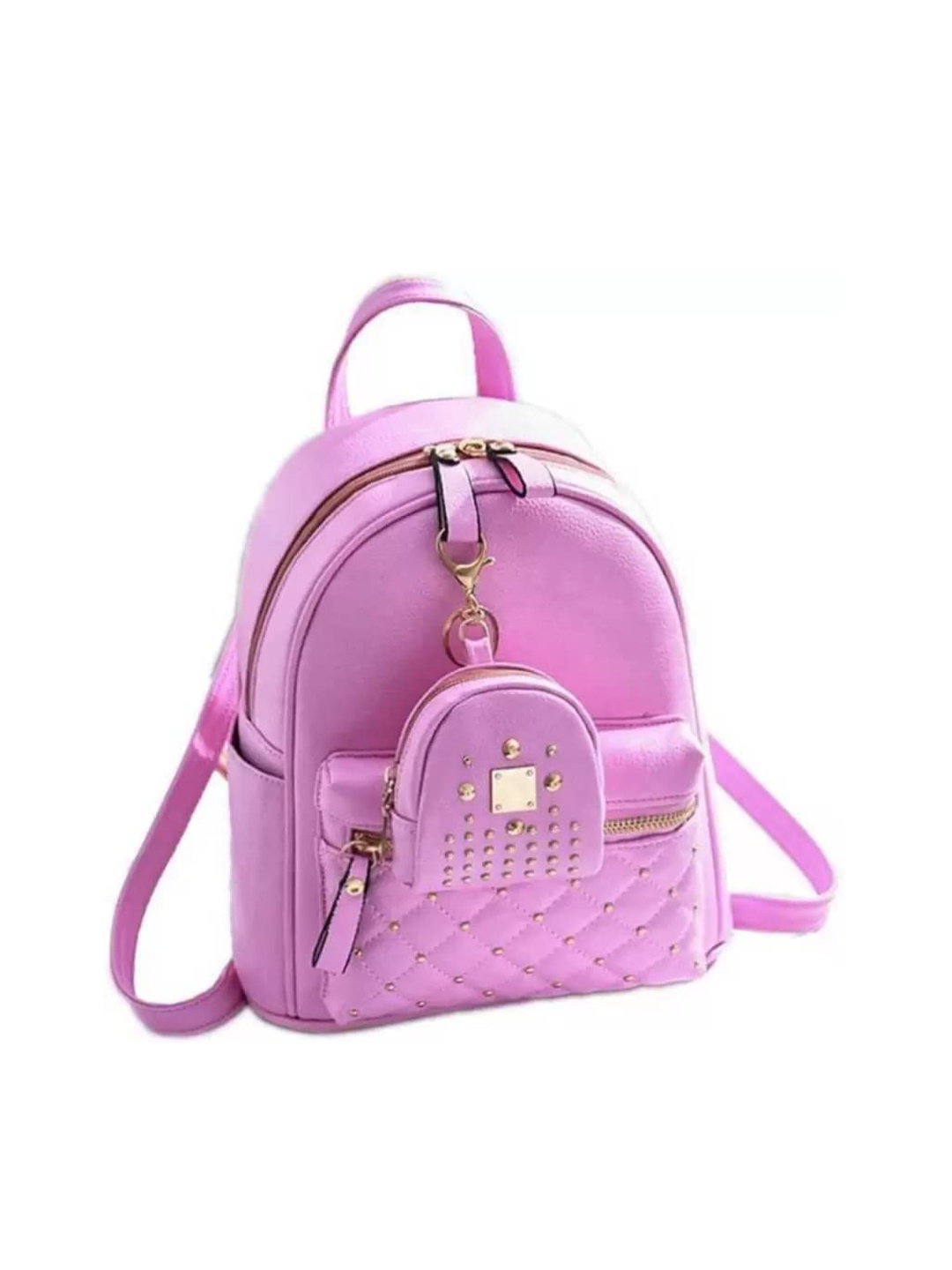 

DN Creation Women Embellished Quilted Backpack, Pink