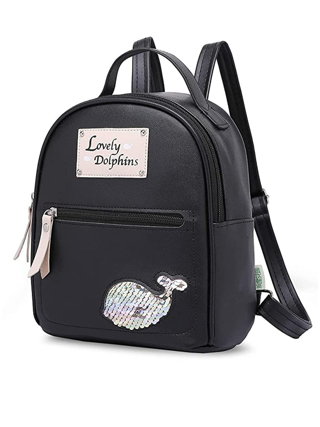 

DN Creation Women Brand Logo Embellished Backpack, Black