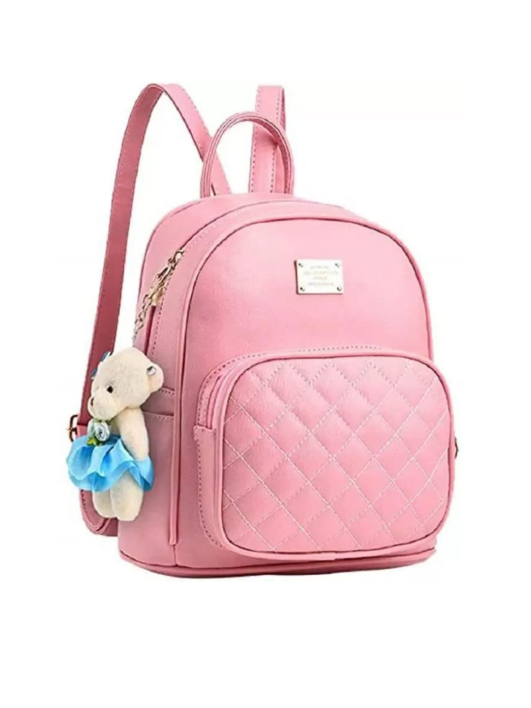 

DN Creation Women Quilted Small Backpack, Peach