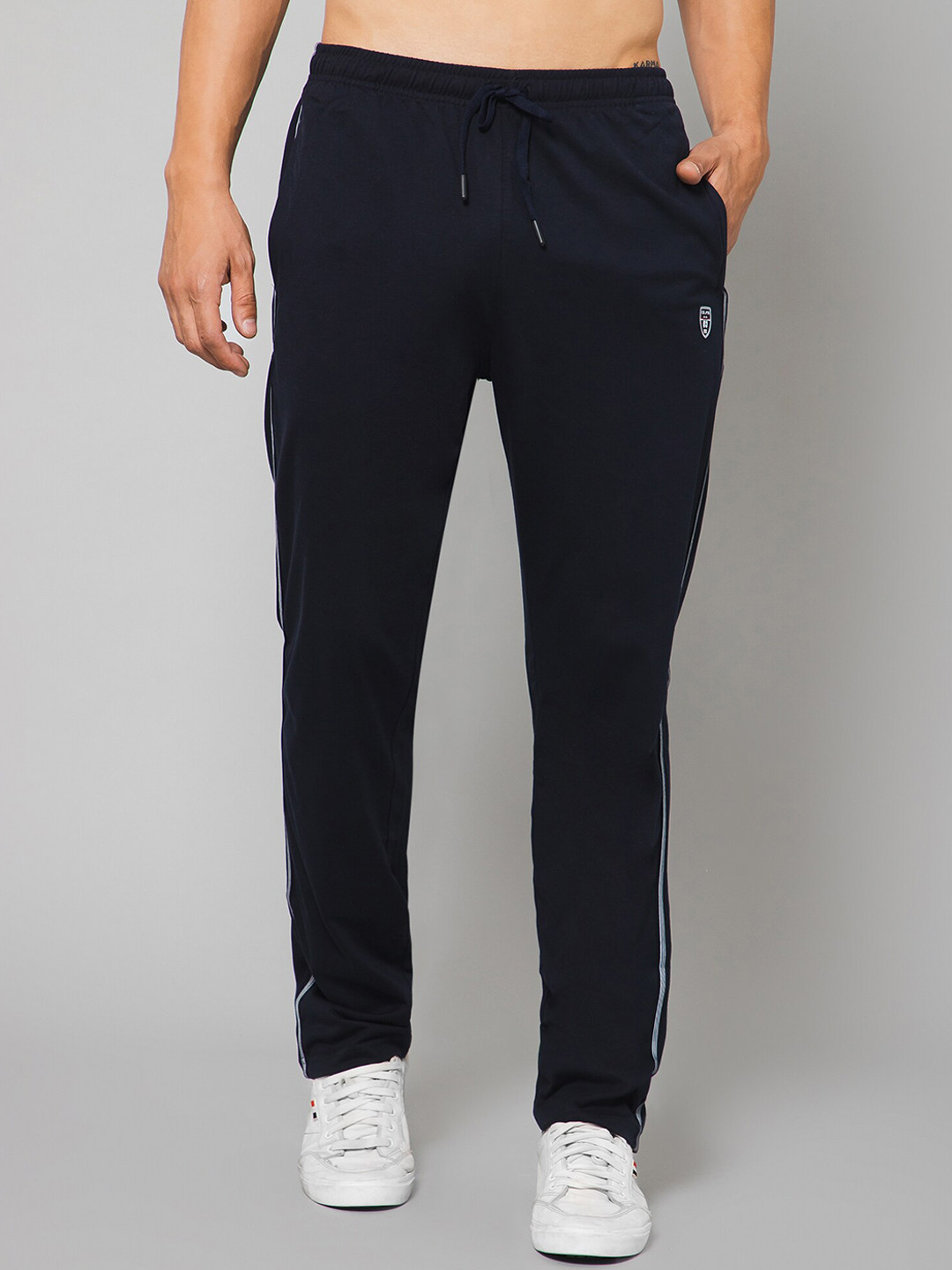 

Cantabil Men Mid Rise Track Pants, Navy blue