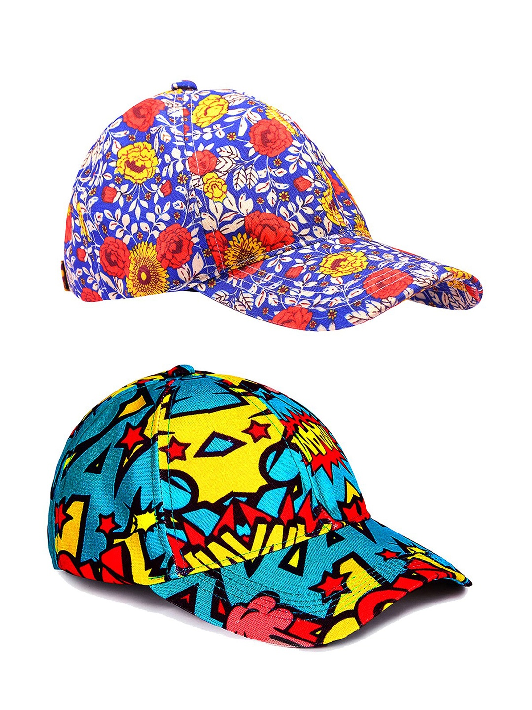 

Knotyy Pack Of 2 Printed Snapback Caps, Green