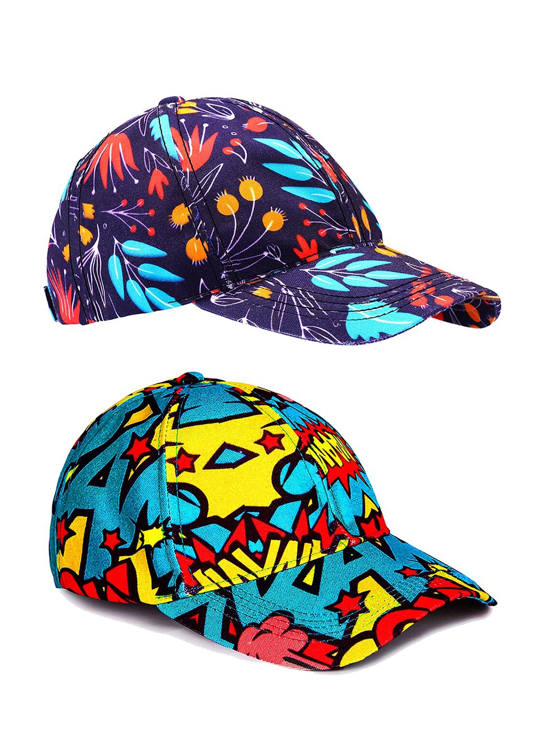 

Knotyy Set Of 2 Printed Snapback Cap, Blue