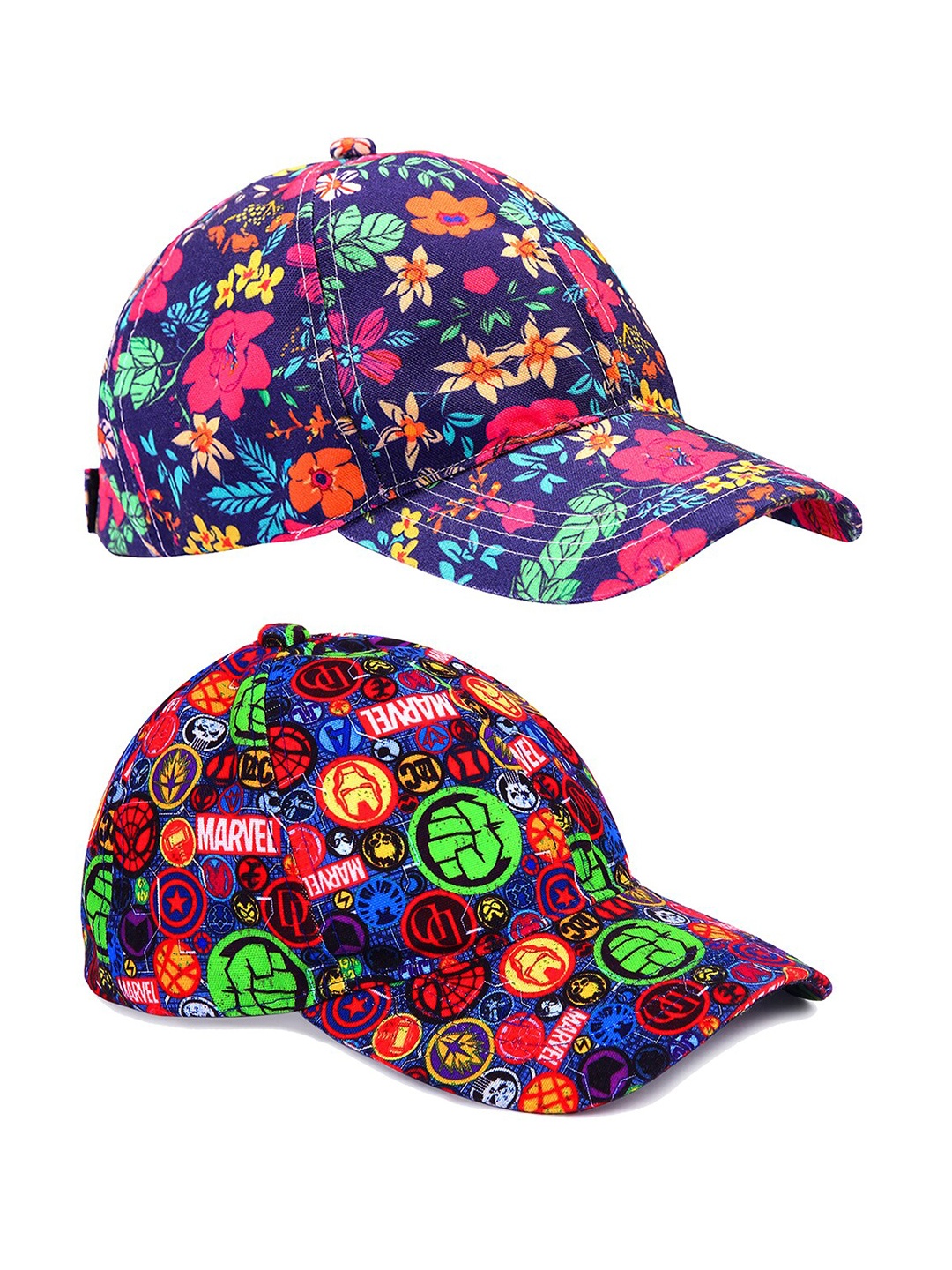 

Knotyy Pack Of 2 Printed Canvas Snapback Cap, Pink