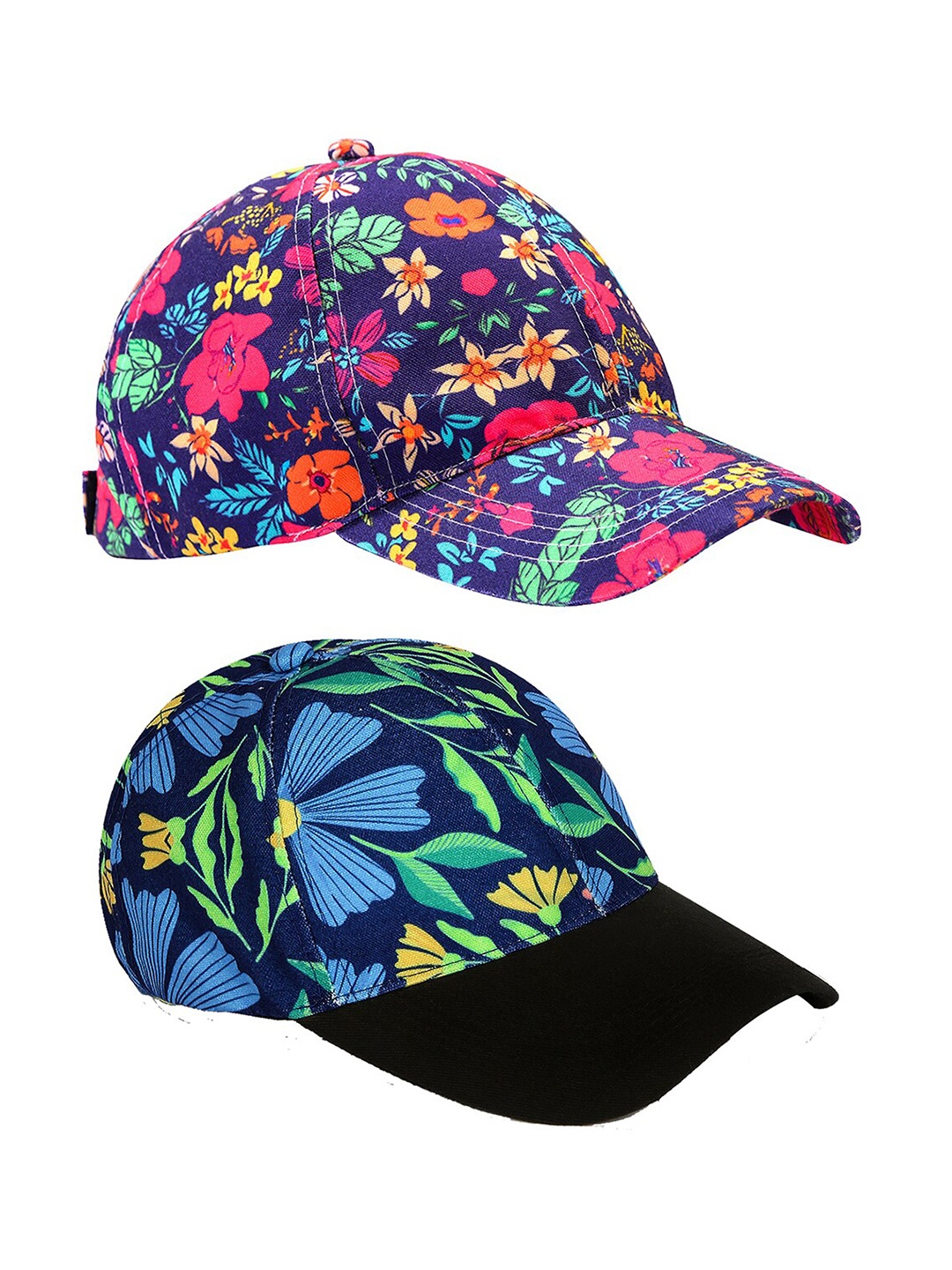 

Knotyy Pack Of 2 Printed Snapback Caps, Blue