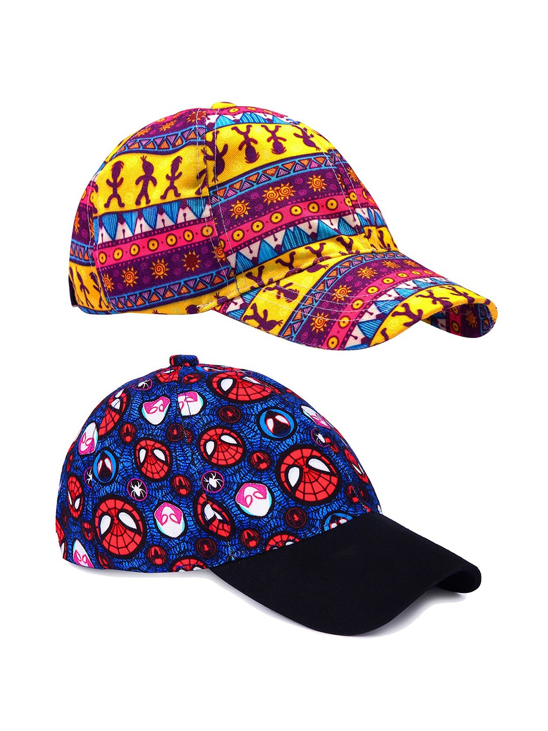

Knotyy Pack Of 2 Spider Man Printed Snapback Caps, Navy blue