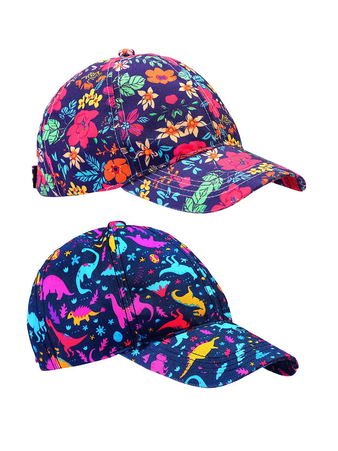 

Knotyy Set of 2 Printed Snapback Caps, Navy blue