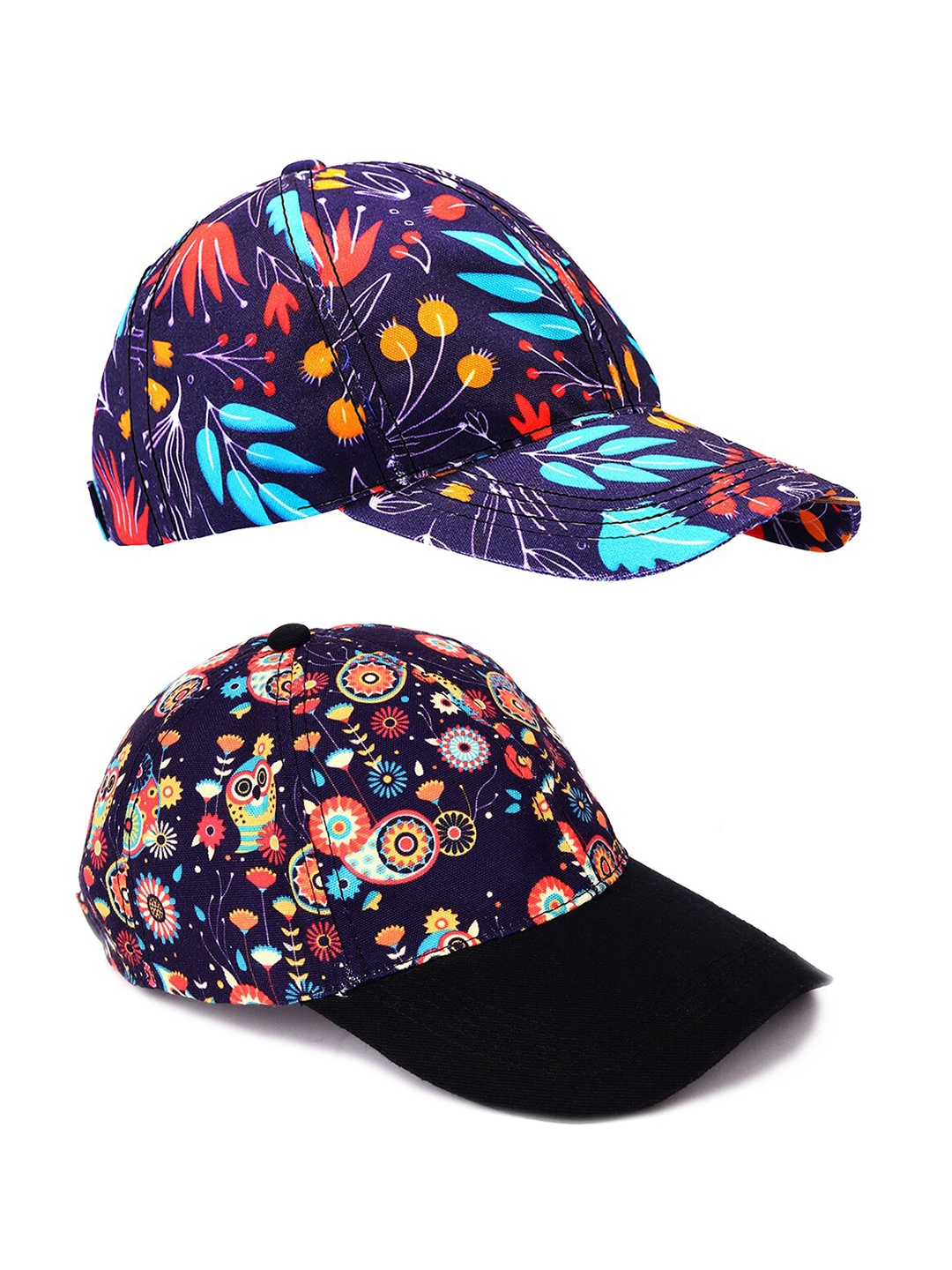 

Knotyy Pack Of 2 Printed Snapback Caps, Navy blue