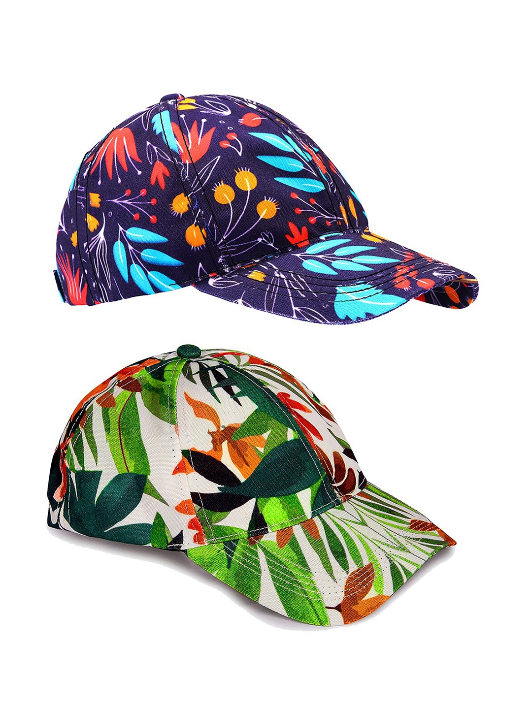 

Knotyy Pack Of 2 Printed Snapback Caps, Green