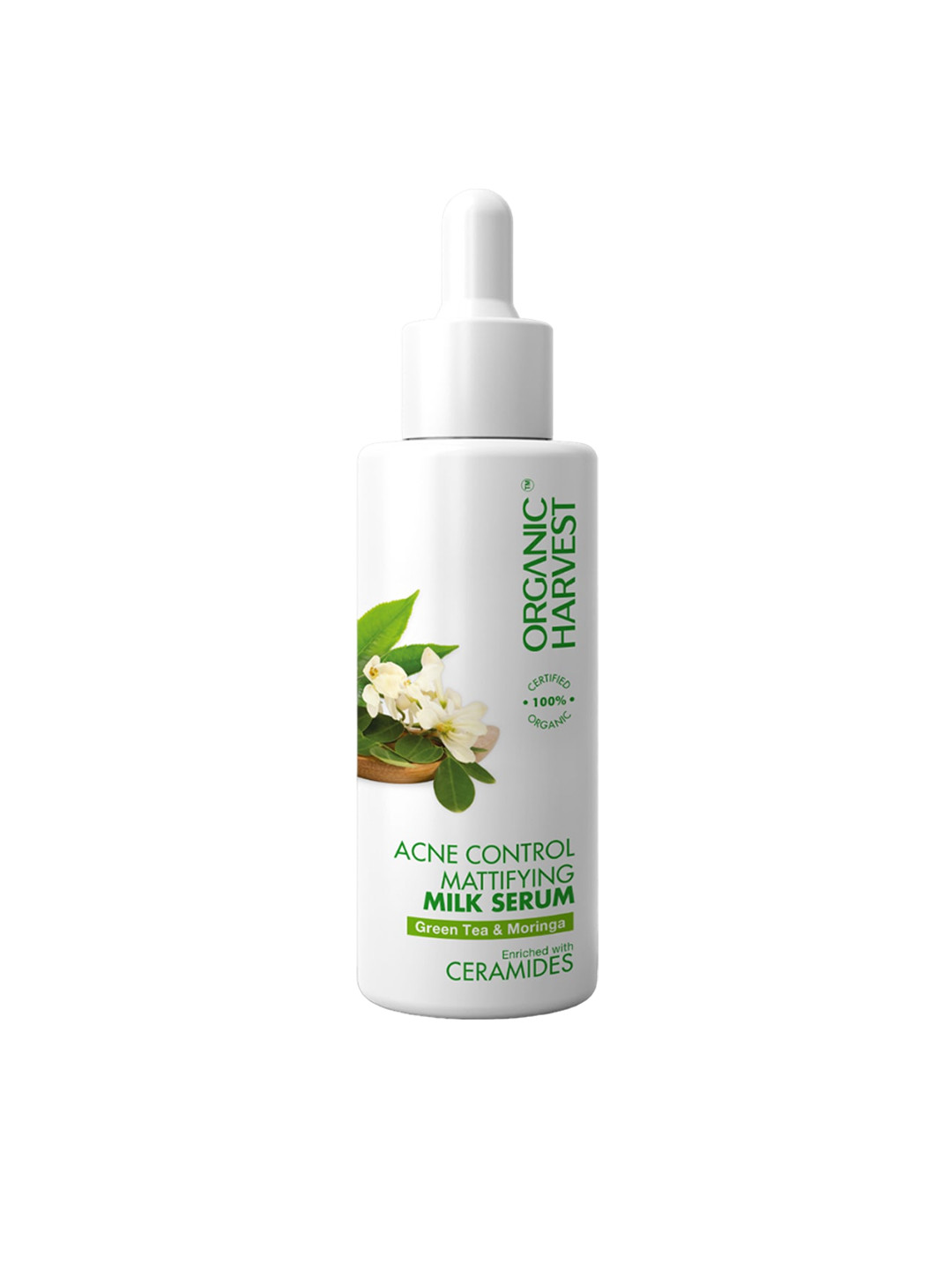 

Organic Harvest Acne Control Mattifying Milk Serum with Green Tea & Moringa - 50 ml, White