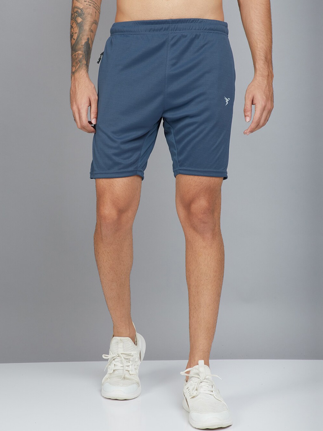 

Technosport Men Antimicrobial Training or Gym Slim Fit Sports Shorts, Blue