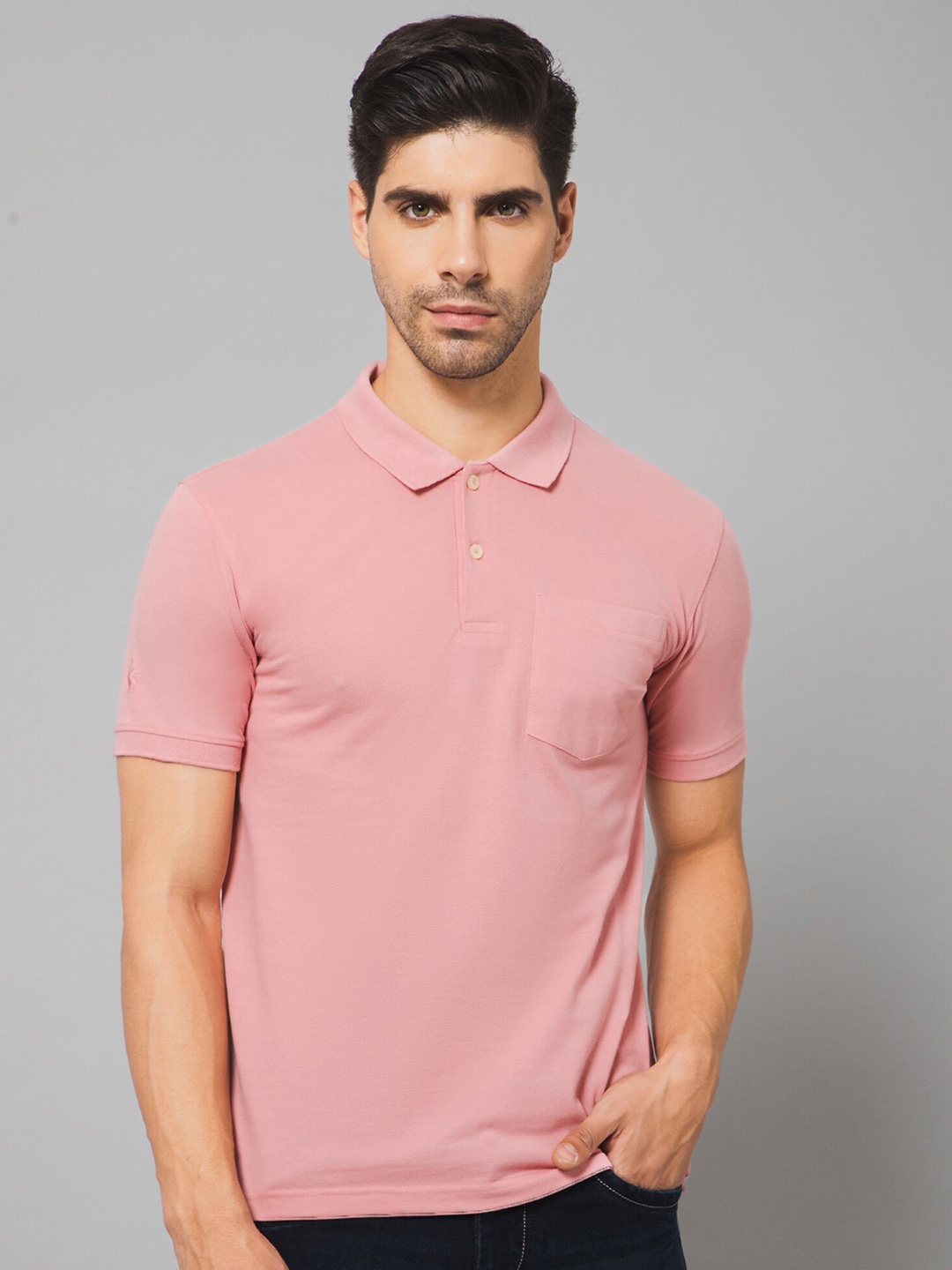 

Cantabil Polo Collar Short Sleeves T-shirt, Pink