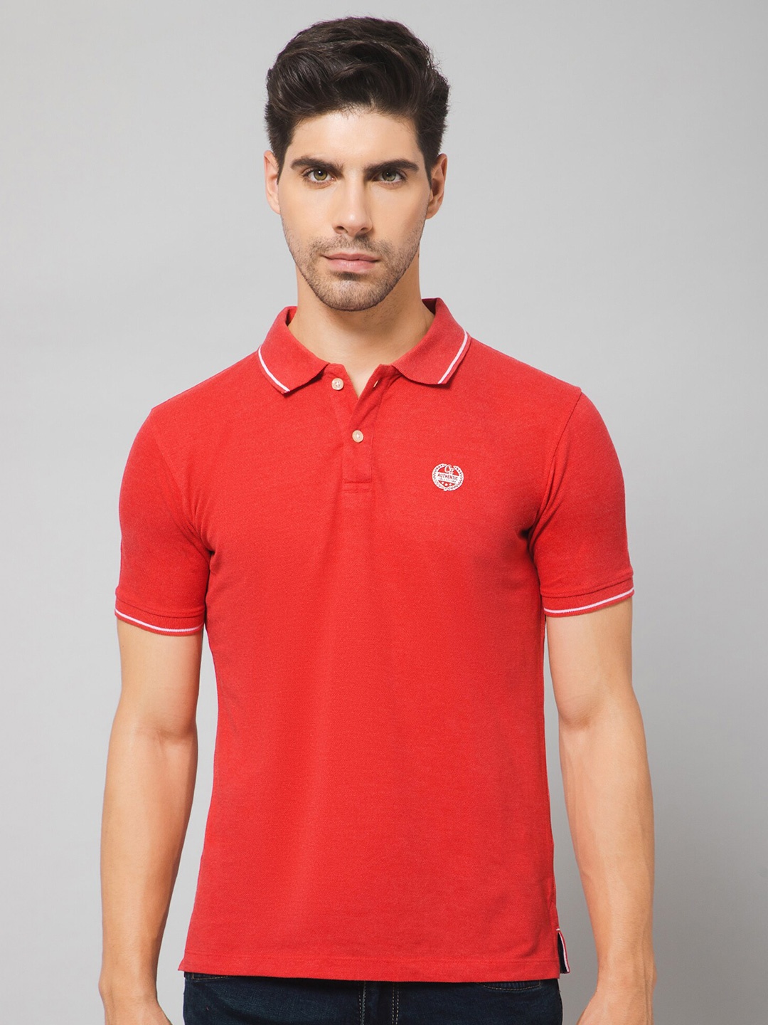 

Cantabil Polo Collar Short Sleeves T-shirt, Red