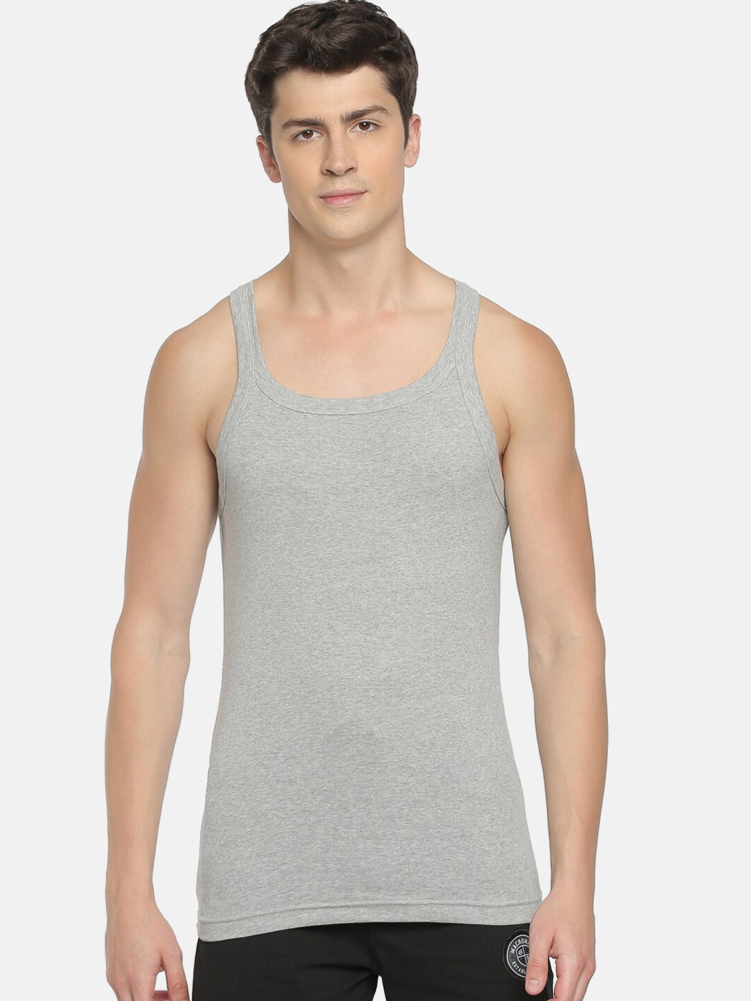 

Macroman M-Series Pure Cotton Innerwear Vests, Grey melange