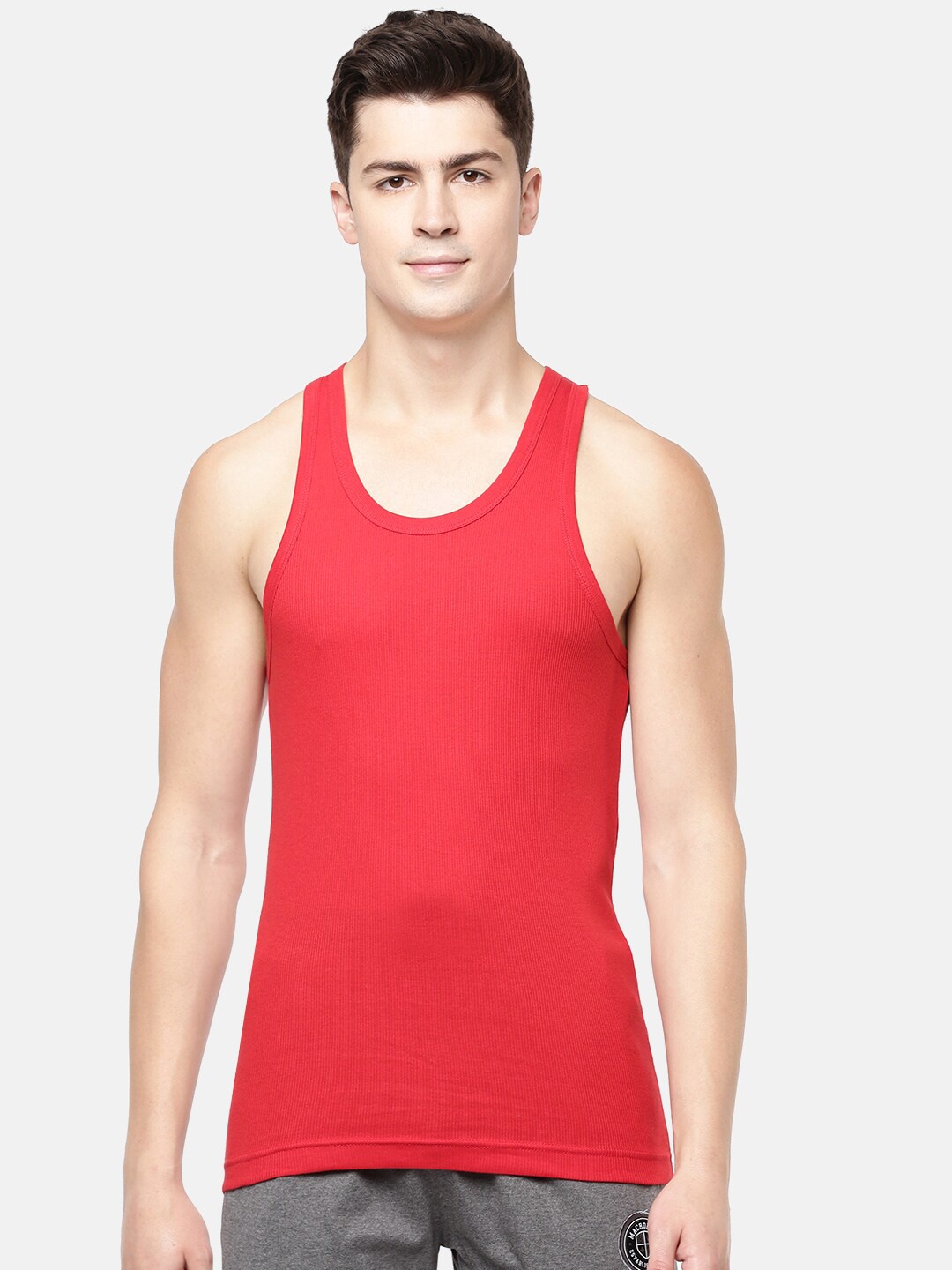 

Macroman M-Series Pure Cotton Basic Innerwear Vests, Red