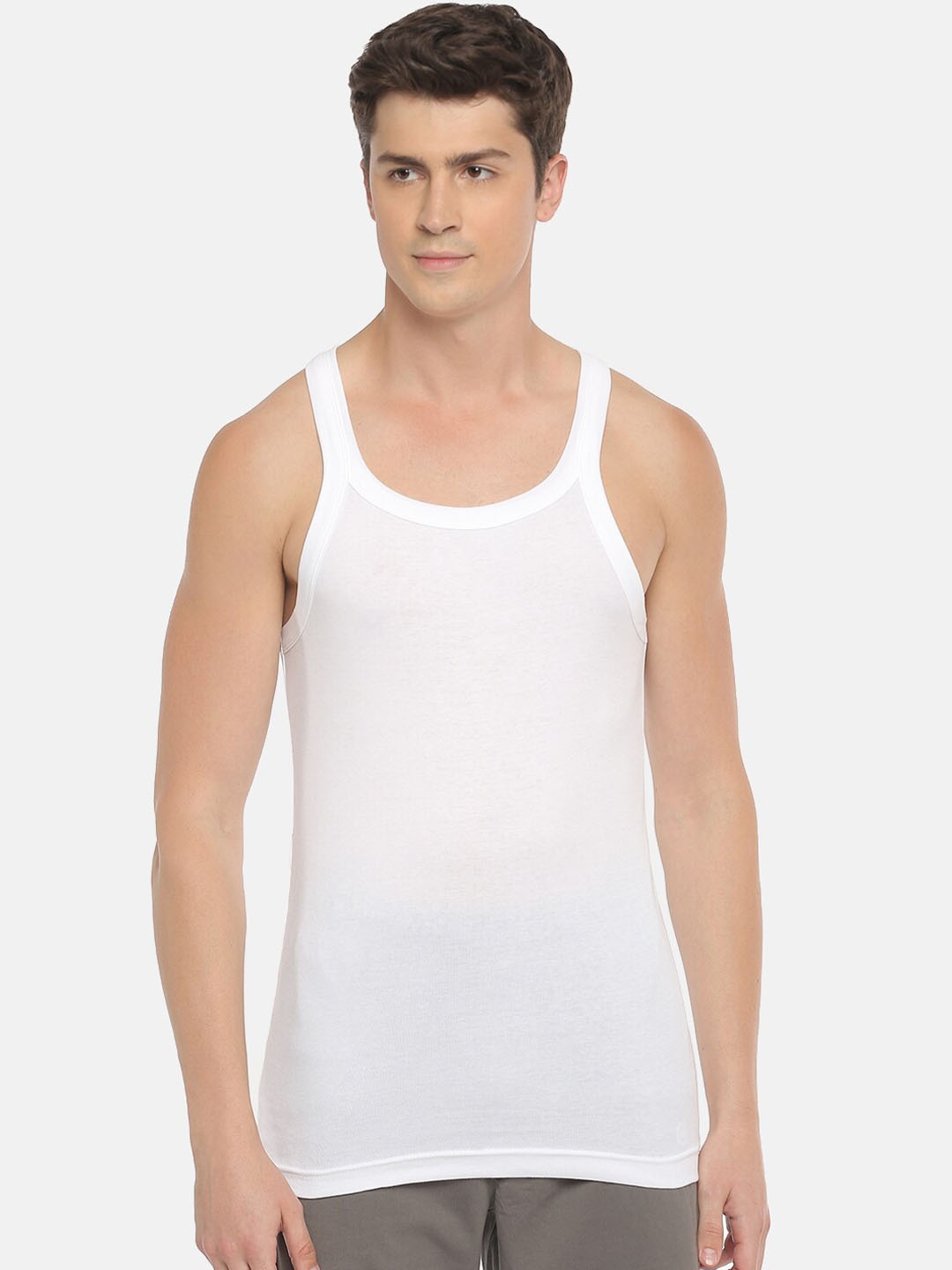 

Macroman M-Series Round Neck Pure Cotton Innerwear Vest, White