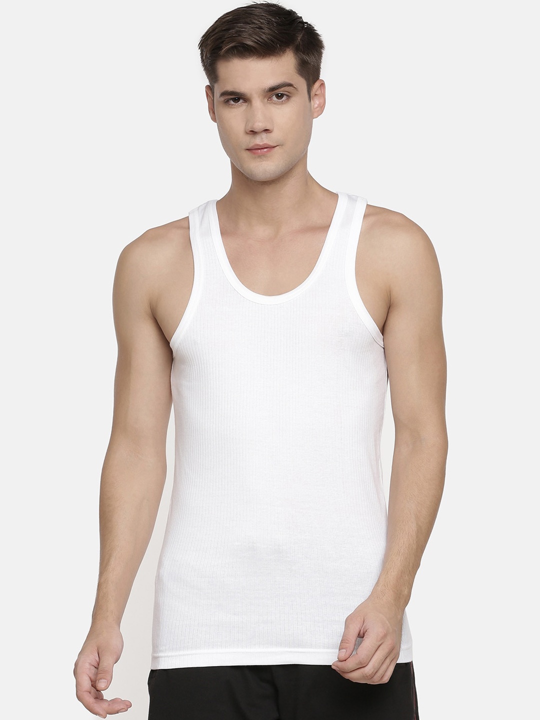 

Macroman M-Series Round Neck Sleeveless Pure-Cotton Innerwear Vests, White