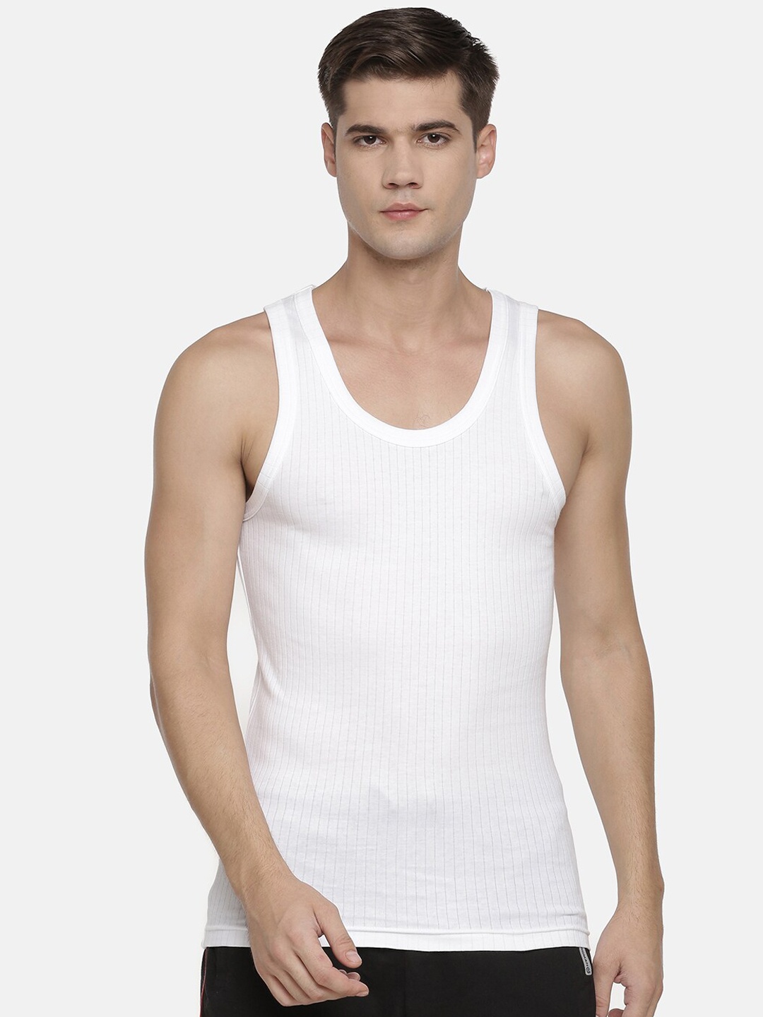 

Macroman M-Series Round Neck Sleeveless Pure-Cotton Innerwear Vests, White