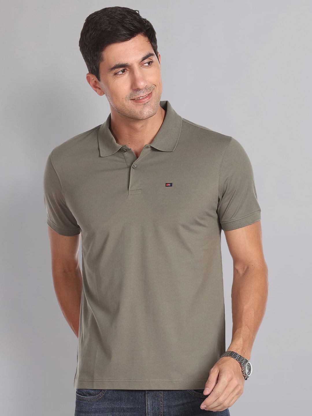 

AD By Arvind Polo Collar Slim Fit T-Shirt, Green