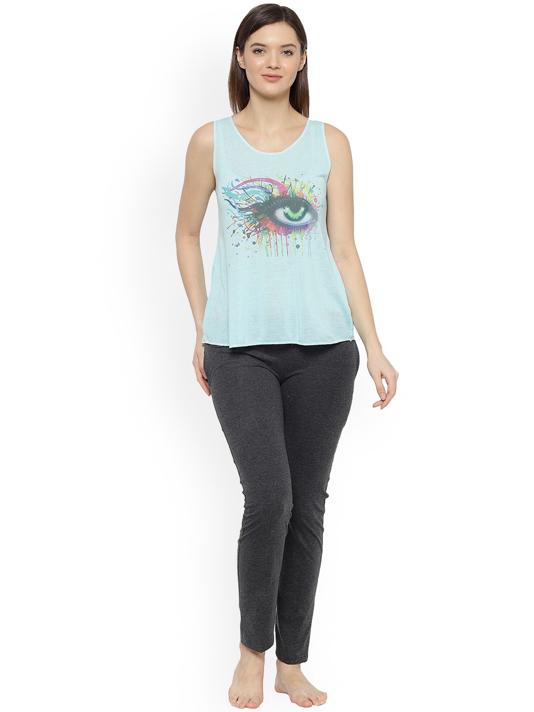 

Viimal Jonney Women Printed Night Suit, Sea green