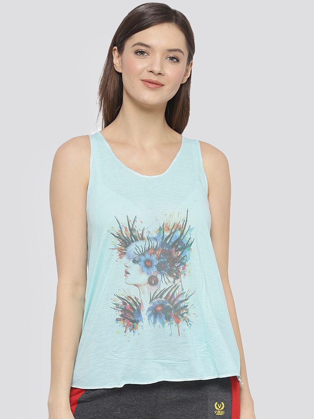 

Viimal Jonney Floral Printed Sleeveless Regular Top, Green