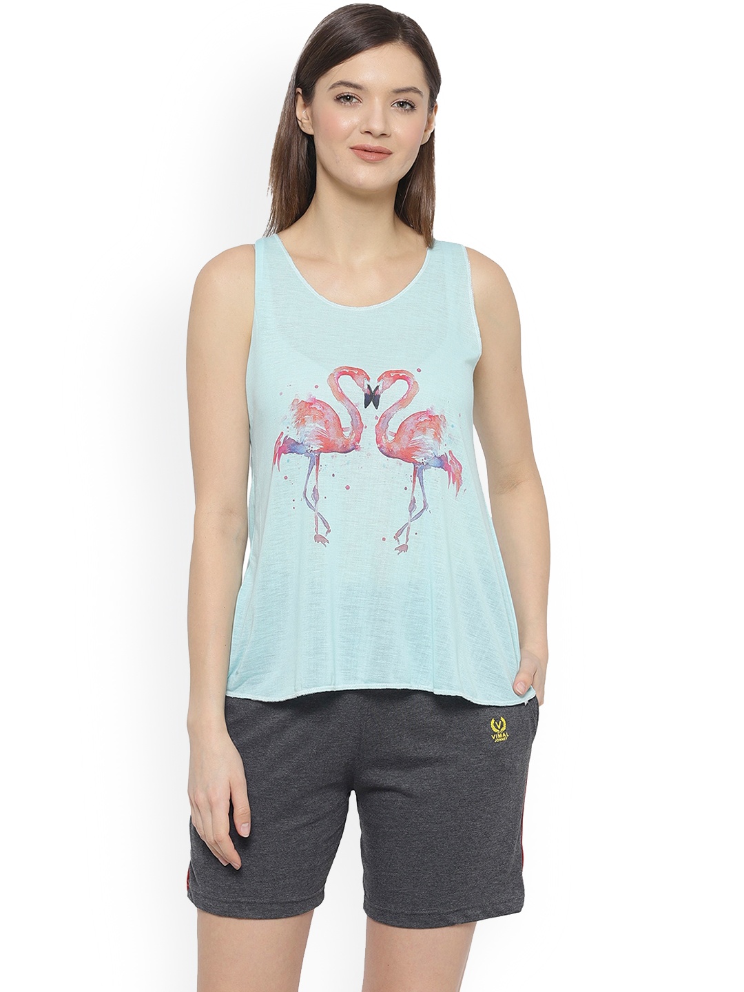 

VIMAL JONNEY Graphic Printed Night Suit, Sea green