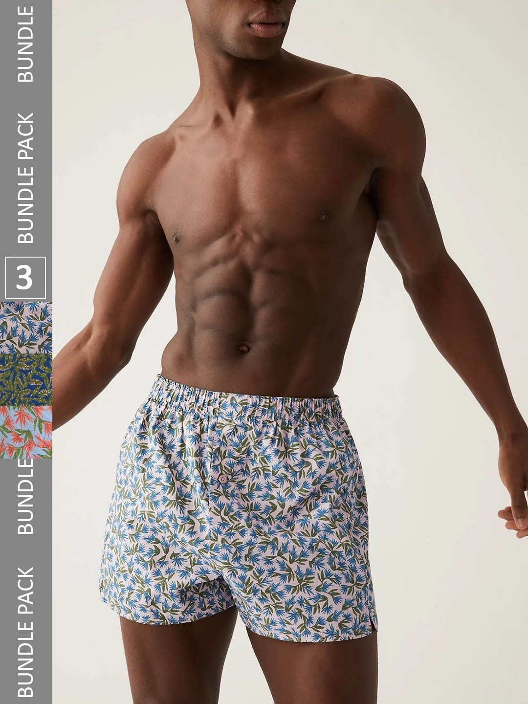

Marks & Spencer Men Pack Of 3 Printed Pure Cotton Boxers, Pink