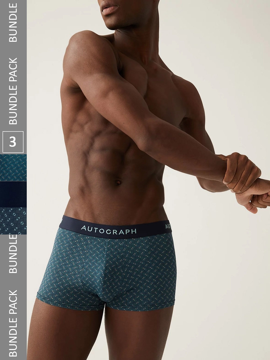 

Marks & Spencer Men Pack of 3 Printed Cotton Boxers, Green