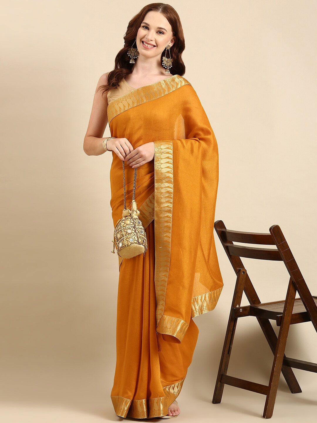 

Anouk Woven Design Zari Saree, Mustard