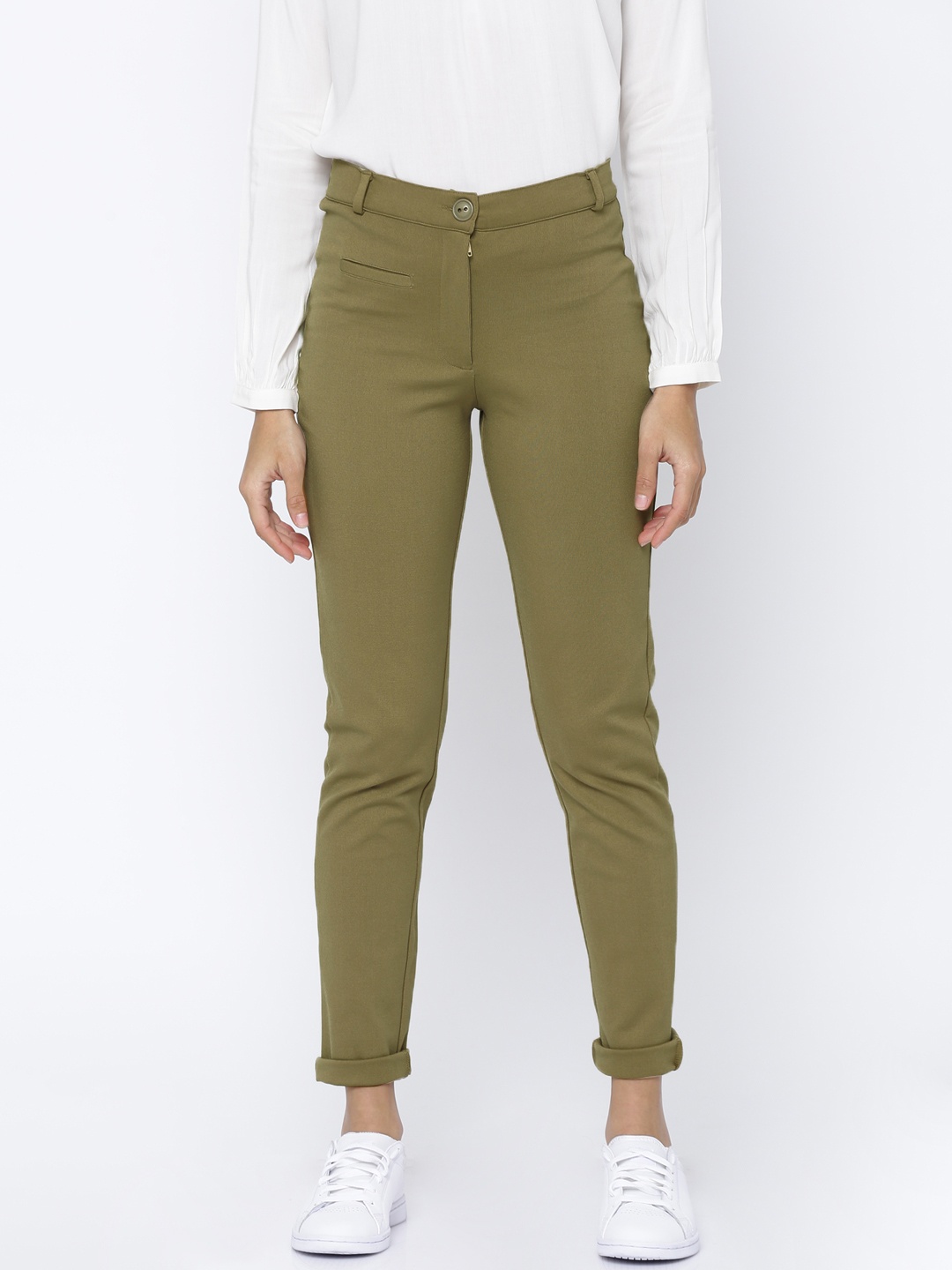 

AND Women Khaki Original Fit Solid Treggings