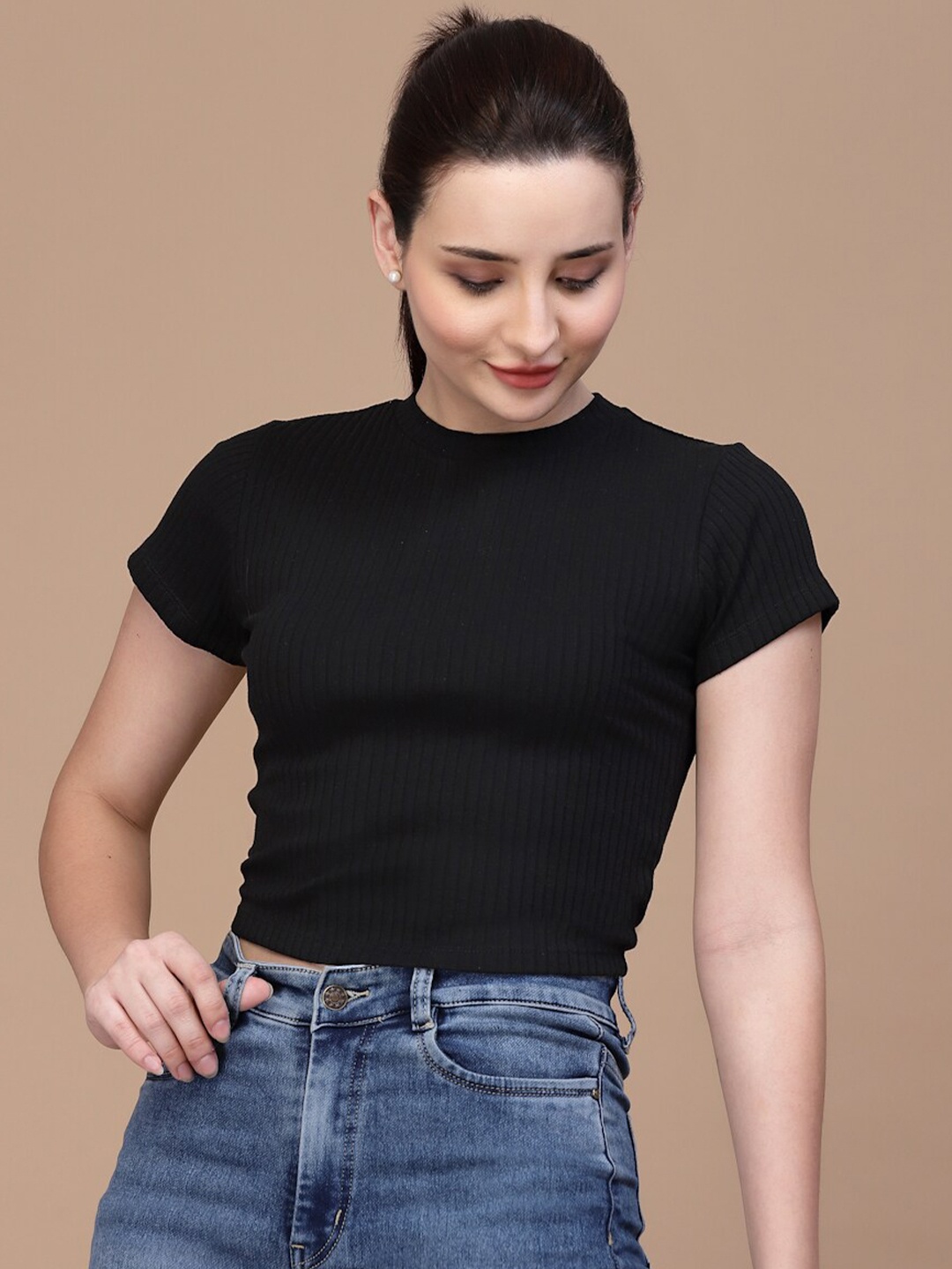 

Strong And Brave Women Odour Free Black Cotton Top