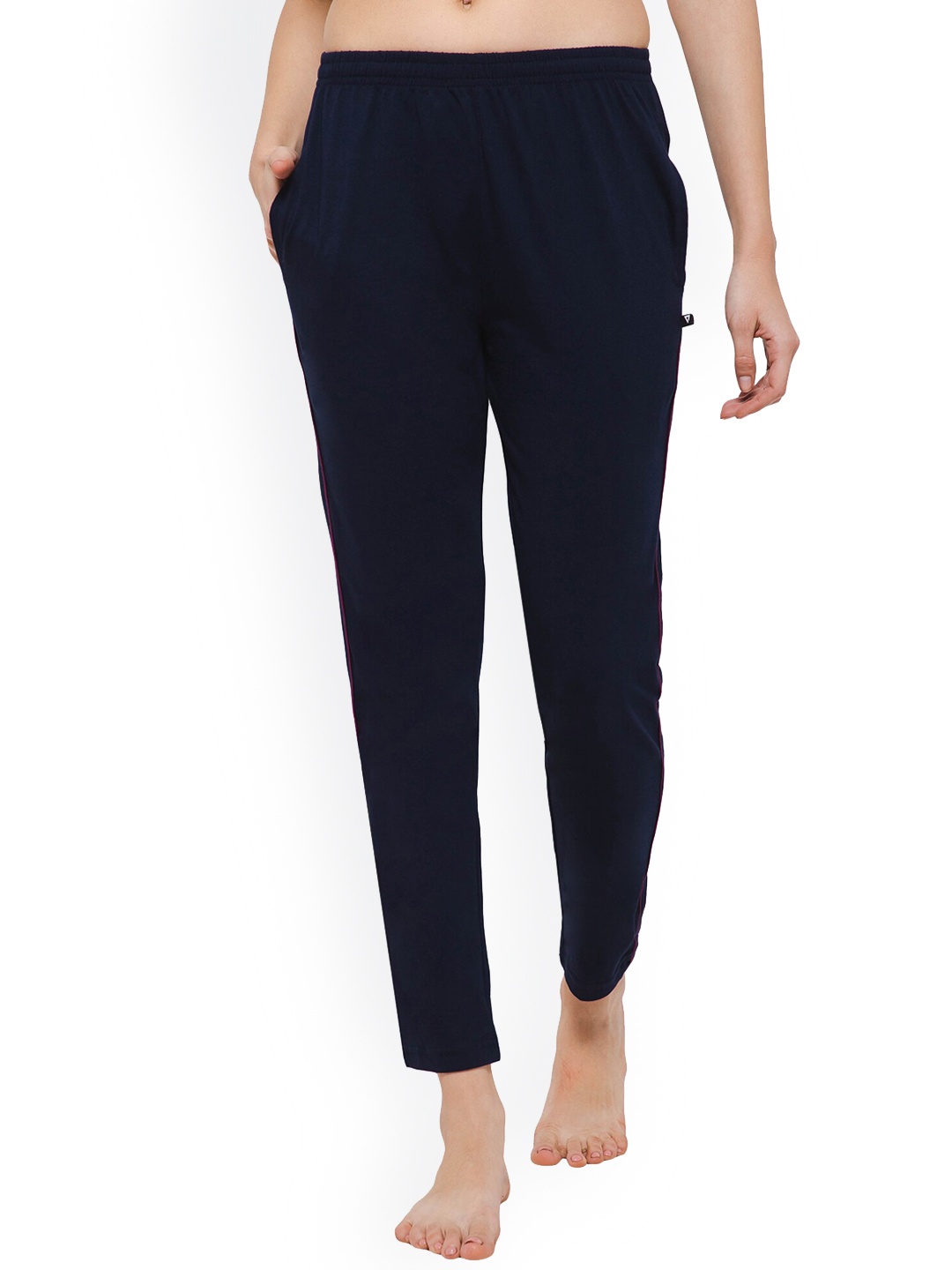 

PROTEENS Women Mid-Rise Track Pants, Navy blue