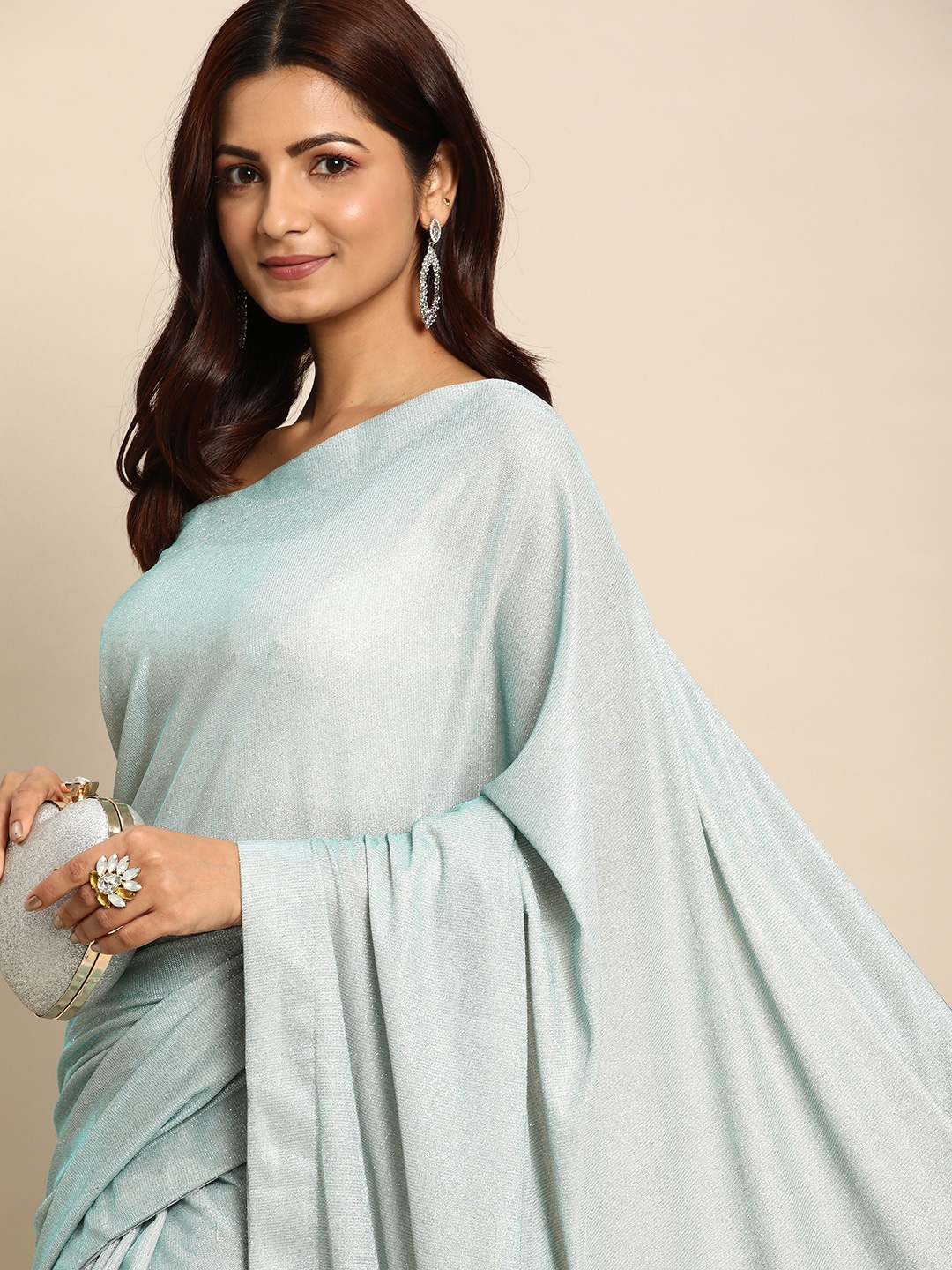 

Pothys Solid Lycra Saree, Green