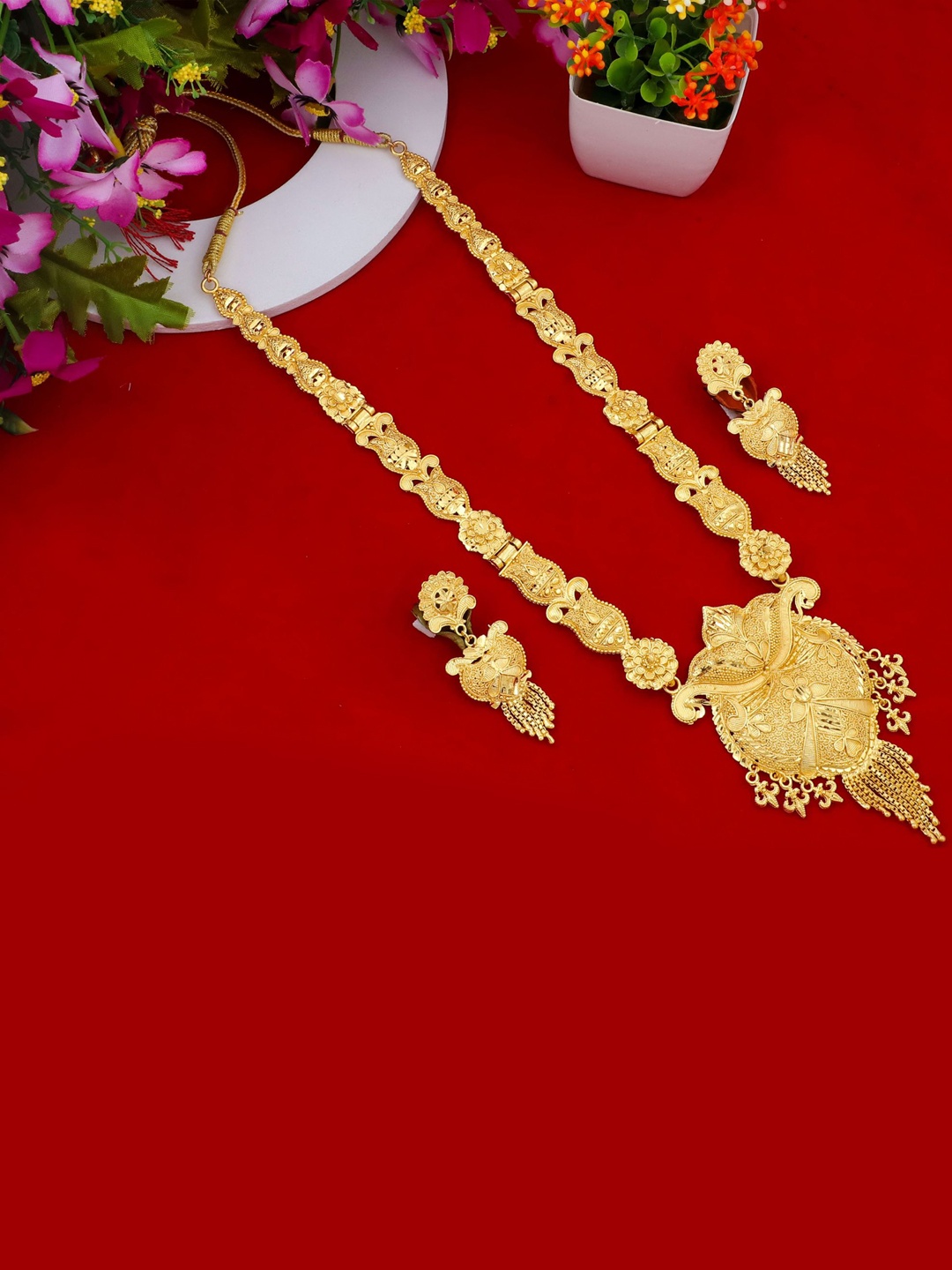 

MANSIYAORANGE Gold-Plated Jewellery Set
