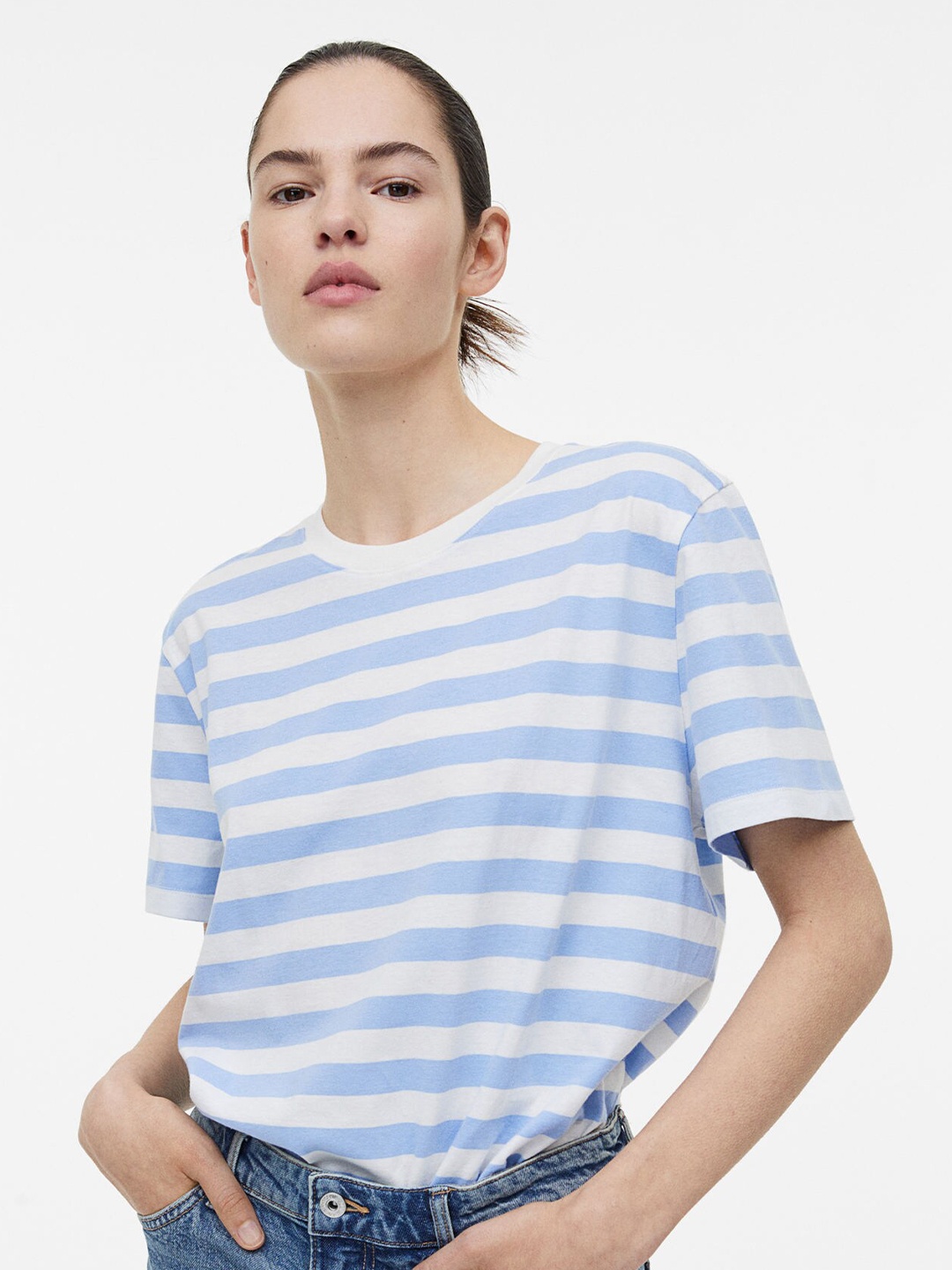 

H&M Women Cotton T-shirt, Blue