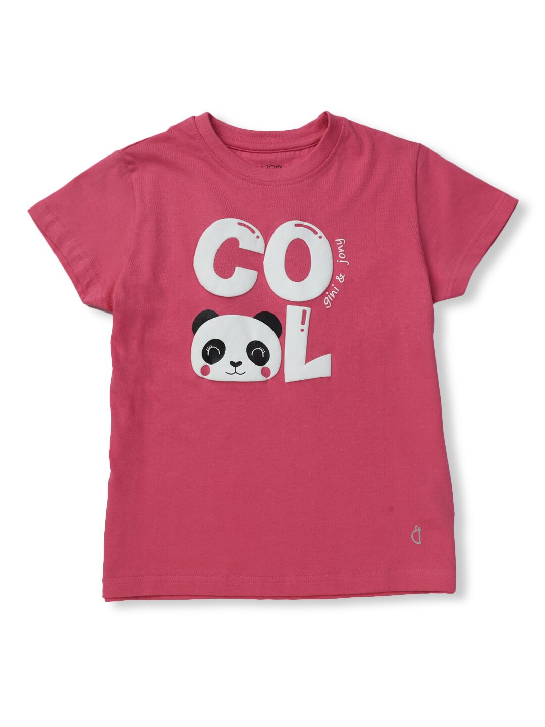 

Gini and Jony Infant Girls Typography Printed Cotton T-Shirt, Pink