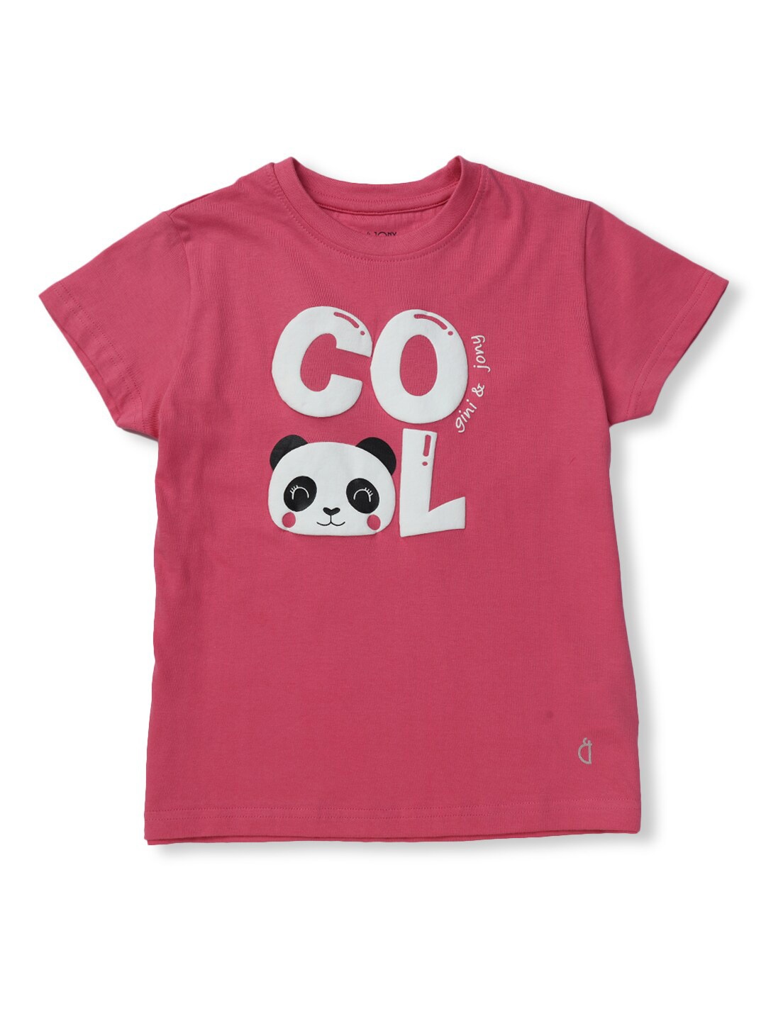 

Gini and Jony Typography Round Neck Cotton Top, Pink